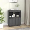 Image de vidaXL Dressoir 60x34x75 cm massief grenenhout grijs813522