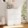 Image de Buffets 2 pcs Blanc 32x34x75 cm Bois massif de pin