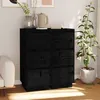 Image de vidaXL Buffets 2 pcs Noir 32x34x75 cm Bois massif de pin813374
