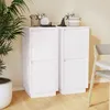 Image de Buffets 2 pcs Blanc 31,5x34x75 cm Bois massif de pin