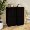 Image de vidaXL Buffets 2 pcs Noir 31,5x34x75 cm Bois massif de pin813389