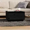 Image de vidaXL Table basse Noir 55x56x32 cm Bois massif de pin813409