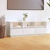 Image de Meuble TV Blanc 140x37x50 cm Bois de pin massif