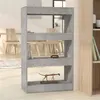 Image de Bibliothèque séparateur de pièce gris béton bois d ingénierie