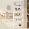 Image de vidaXL Bibliothèque Séparateur de Pièce, Étagère à Livres avec Rangement, Meuble à Livres Salon Salle de Séjour, Blanc Bois d'Ingénierie