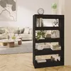 Image de vidaXL Bibliothèque/Séparateur de pièce Noir Bois d'ingénierie811710