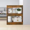 Image de vidaXL Bibliothèque Séparateur de Pièce Etagère à Livres Meuble Armoire de Rangement Cloison de Séparation Salon Chêne Fumé 60x30x72 cm 813599