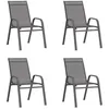 Image de Lot de 4 chaise vidaxl en acier empilable non pliable H. 89 cm exterieur gris