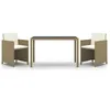Image de vidaXL Meubles à dîner de jardin et coussins 3 pcs Poly rotin Beige