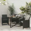 Image de vidaXL Mobilier à Dîner de Jardin et Coussins 5 pcs Mobilier de Salle à Manger Table et Chaises de Repas Terrasse Patio 3095504