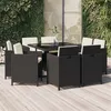 Image de vidaXL Mobilier à Dîner de Jardin et Coussins 9 pcs Mobilier de Salle à Manger Table et Chaises de Repas Terrasse Patio 3095505