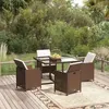 Image de vidaXL Meubles à Dîner de Jardin et Coussins 5 pcs Mobilier de Salle à Manger Table et Chaises de Repas Terrasse Patio 3095512