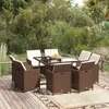 Image de vidaXL Meubles à Dîner de Jardin et Coussins 9 pcs Mobilier de Salle à Manger Table et Chaises de Repas Terrasse Patio 3095513
