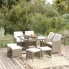 Image de vidaXL 9-delige Tuinset met kussens poly rattan beige3095517