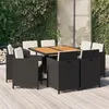 Image de vidaXL Mobilier à Dîner de Jardin et Coussins 9 pcs Mobilier de Salle à Manger Table et Chaises de Repas Terrasse Patio 3095520