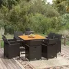 Image de vidaXL Mobilier à Dîner de Jardin et Coussins 9 pcs Mobilier de Salle à Manger Table et Chaises de Repas Terrasse Patio 3095521