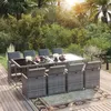 Image de vidaXL 9-delige Tuinset met kussens poly rattan grijs3095563