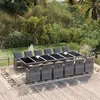Image de vidaXL Ensemble à dîner de jardin coussins 13 pcs Résine tressée Gris
