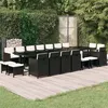 Image de Salon de jardin Vidaxl rotin noir 19 pieces