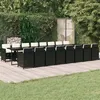 Image de vidaXL Ensemble à Dîner de Jardin Coussins 17 pcs Mobilier de Salle à Manger Table et Chaises de Repas Terrasse Patio Extérieur Noir Résine Tressée