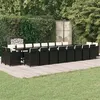 Image de vidaXL Ensemble à Dîner de Jardin Coussins 21 pcs Mobilier de Salle à Manger Table et Chaises de Repas Terrasse Patio Extérieur Noir Résine Tressée