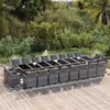 Image de vidaXL Ensemble à dîner de jardin coussins 21 pcs Gris Résine tressée