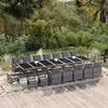 Image de vidaXL Ensemble à dîner de jardin coussins 21 pcs Gris Résine tressée