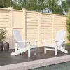 Image de Lot de 2 chaise vidaxl exterieur non pliable H. 93 cm en bois massif blanc