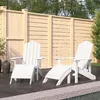 Image de Lot de 2 chaise vidaxl H. 92 cm empilable non pliable exterieur en bois massif blanc
