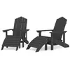 Image de Lot de 2 chaise vidaxl H. 92 cm empilable non pliable en bois massif exterieur gris