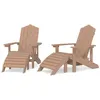Image de Lot de 2 chaise vidaxl exterieur empilable non pliable en bois massif H. 93 cm marron