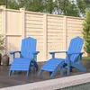 Image de Lot de 2 chaise vidaxl H. 93 cm empilable non pliable exterieur en bois massif bleu
