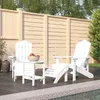 Image de Chaises de jardin Adirondack repose pied table PEHD Blanc