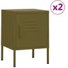 Image de vidaXL Nachtkastjes 2 st 35x35x51 cm staal olijfgroen3095205