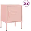 Image de vidaXL Tables de chevet 2 pcs Rose 35x35x51 cm Acier3095209