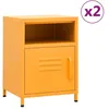 Image de vidaXL Nachtkastjes 2 st 35x35x51 cm staal mosterdgeel3095216