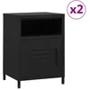Image de vidaXL Tables de chevet 2 pcs Noir 35x35x51 cm Acier3095221