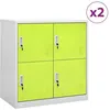 Image de vidaXL Armoires à casiers 2 pcs Gris clair et vert 90x45x92,5 cm Acier3095226