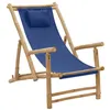 Image de Chaise vidaxl exterieur pliable en bambou H. 90 cm bleu