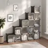 Image de Cubes de rangement 15 pcs avec portes Noir PP