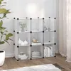 Image de Cubes de rangement 9 pcs avec portes Transparent PP
