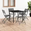 Image de Chaises d extérieur pliables lot de 4 Noir Acier et textilène