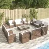 Image de Ensembles canapes. fauteuils et tables de jardin Vidaxl acier beige 16 pieces 75 x 75 x 75