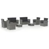 Image de Ensembles canapes. fauteuils et tables de jardin Vidaxl resine tressee gris 8 personnes 66 x 125 x 87.5 8 pieces