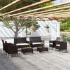 Image de Noir vidaxl Ensembles canapes. fauteuils et tables de jardin resine tressee 8 pieces 58 x 53 x 84 8 personnes