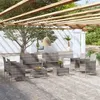 Image de Ensembles canapes. fauteuils et tables de jardin Vidaxl resine tressee gris 8 pieces 60.0 x 40 x 36 8 personnes