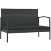 Image de Ensembles canapes. fauteuils et tables de jardin vidaxl resine tressee noir 16 pieces 58 x 58 x 72 cm 2 personnes