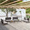 Image de vidaXL 8-delige Loungeset met kussens poly rattan zwart 3095963