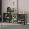 Image de vidaXL Armoires de rangement 2 pcs Gris 72x36x82 cm Métal et MDF3095972