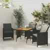Image de Table de jardin Noir 70x70x72 cm Résine tressée et acacia